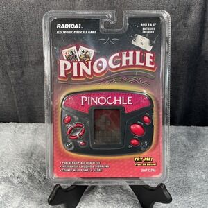 Radica Electronic Pinochle Handheld Travel Game 3667 CS7BA Vantage NOS Y2K